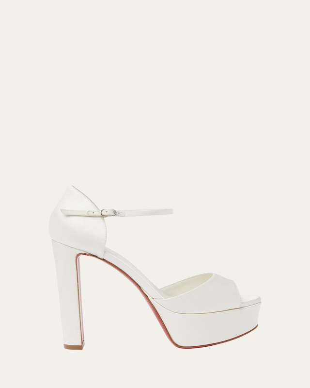 Sandaloo Silk Ankle-Strap Red Sole Platform Sandals